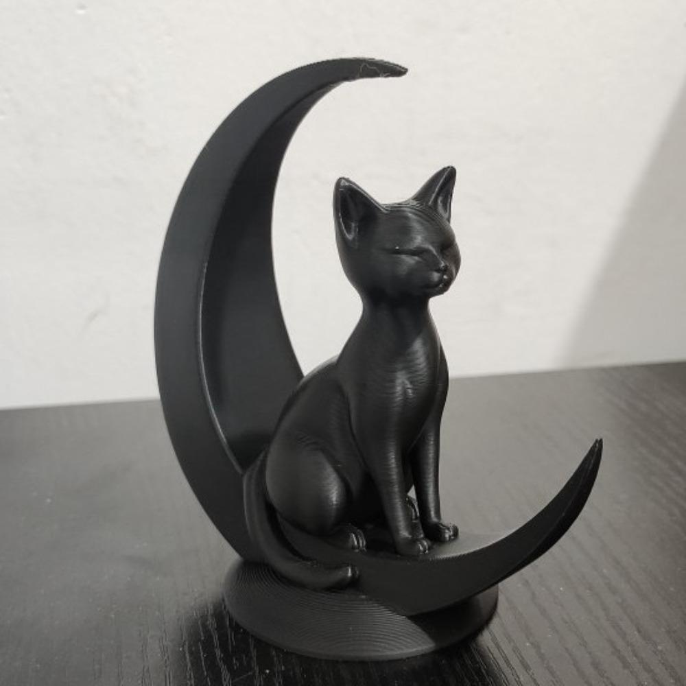 3D Printed Creative Toy Ornaments Moon Cat Decorative Cute Cat Desktop Decoration Crafts Party Home Decor