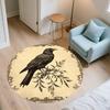 Vintage Border Crow,Round Area Rug,Carpet Rug for Living Room Bedroom Sofa Playroom Decor,Non-slip Floor Mat