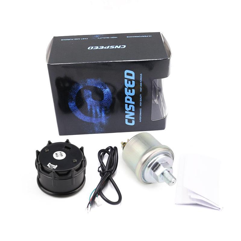 CNSPEED 2" 52mm Auto Digital Display Oil Pressure Gauge 0-150Psi Blue Led Light Oil Press Gauge & Oil Pressure Sensor Car Meter