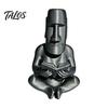 Talos 3D Printed Reading Moai Figurine Ornament, Cross-Legged Sitting Statue Desktop Decoration, Creative Sculpture, Unique Gift for Students Office