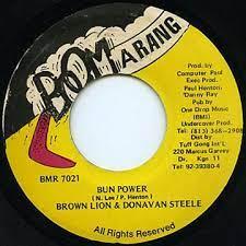 

7inch Record BROWN LION DONOVAN STEELE Bun Power BMR7021 Boomarang 1994 Jamaica Reggae Ska Dub Used