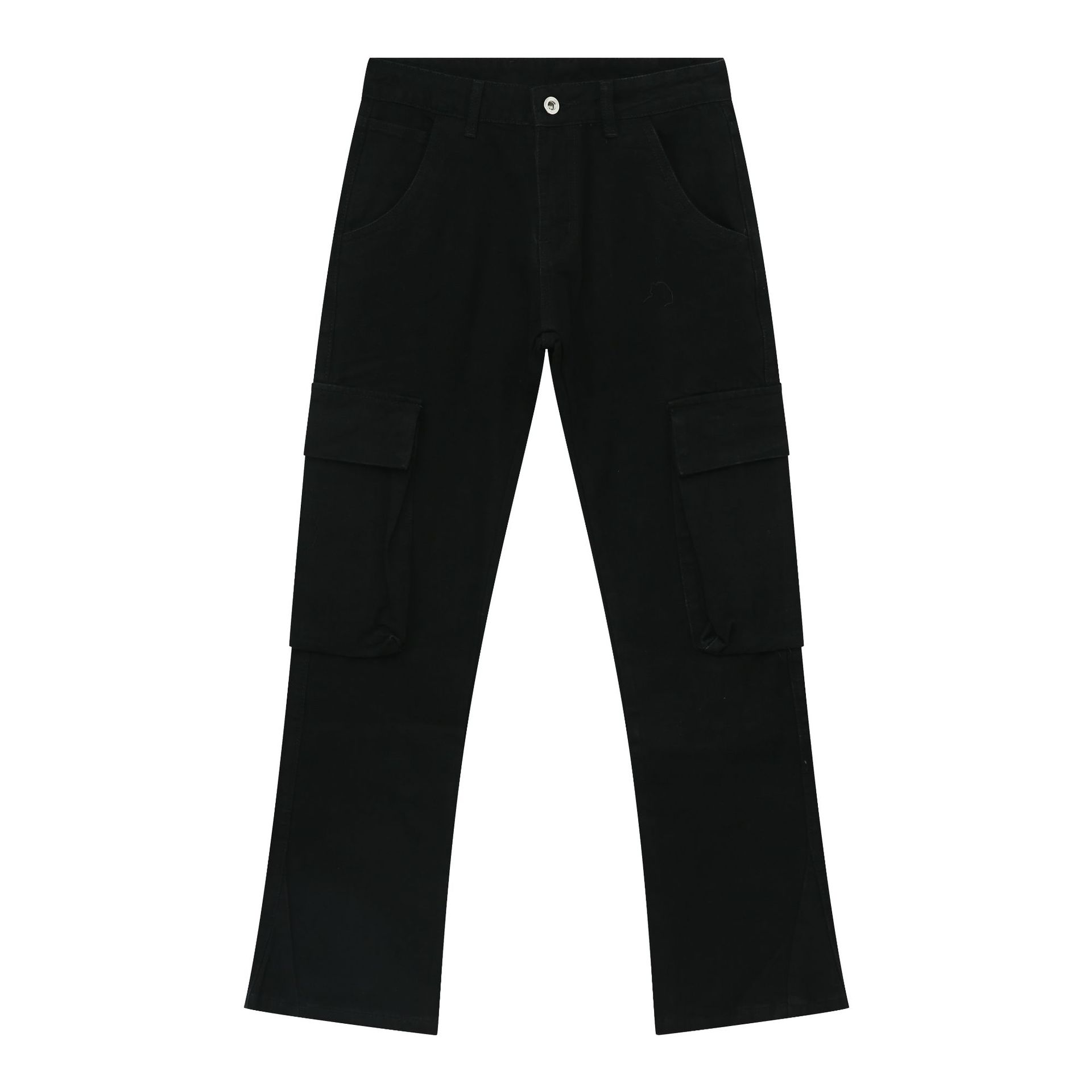 

Длинные брюки, дизайнерские рабочие брюки Micro Flare, мужские повседневные брюки-клеш, прямые свободные джинсы для мужчин, модные и удобные брюки XL чёрный