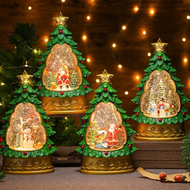 LED Musical Christmas Tree Desktop Adornment With Festal Melodies And Safe PVC Matter For Vacation Home Party Deck