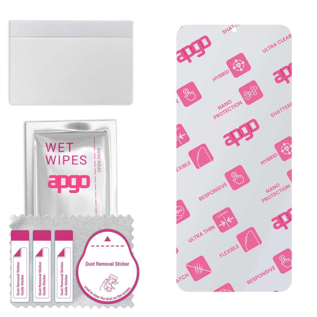 apgo Ultra-Clear Hybrid protective glass compatible with Vivo IQOO Z6X, flexible nano glass, great replacement for tempered glass, scratch-resistant, 