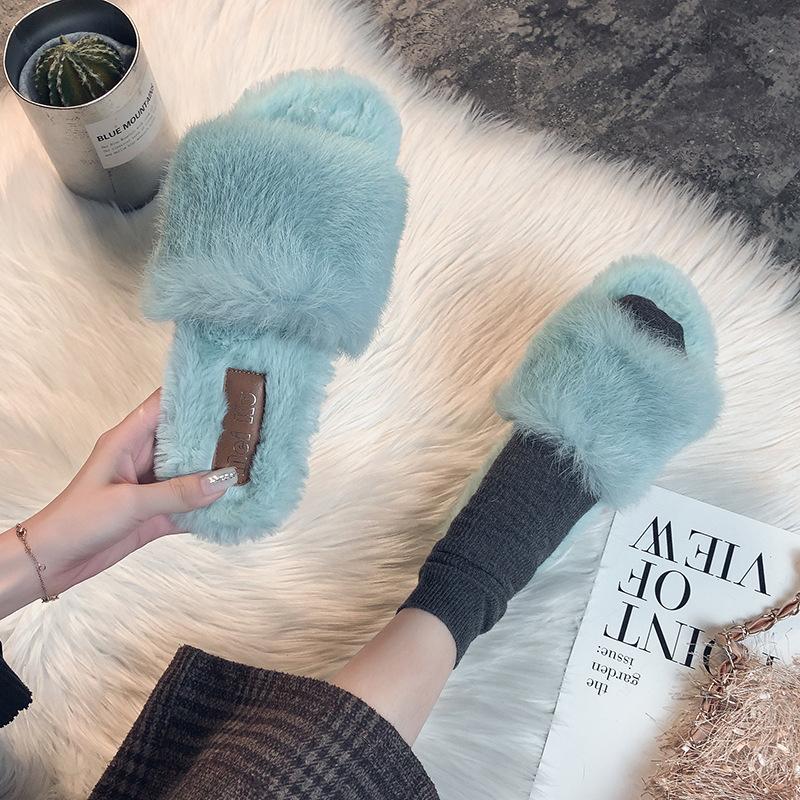 Tøfler dame 2021 høst ny mote yttertøy Mao Mao sko allsidig koreansk versjon student vinter gravid kvinne chic bomullsmopp