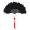 Feather Folding Fan Japanese Sweet Fairy Girl Dark Gothic Court Dance Hand Fan Art Craft Gift Wedding Party Decoration