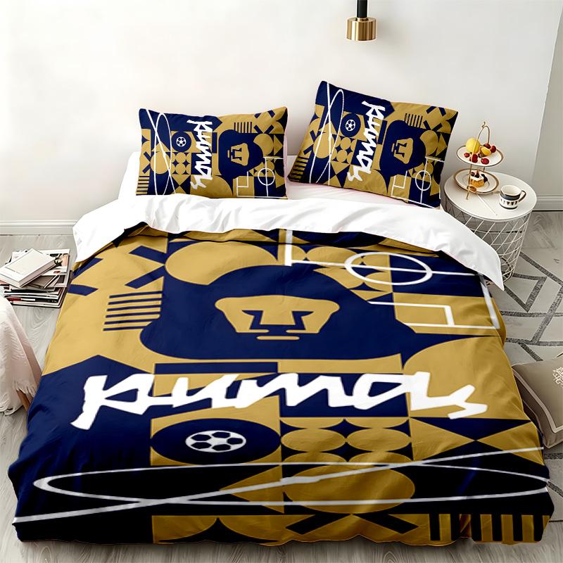 Club Universidad Nacional 3pc Set Perfect for Bedroom Use Comfortable Bedding Set Includes a Duvet Cover and Two Pillowcases Ideal Birthday or Gift