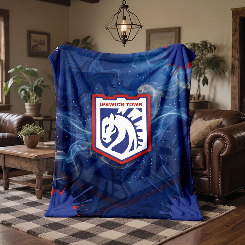 Ipswich Town Football Print Flannel Blanket Soft Warm Sofa Bed Throw Blanket For Home Office Bedroom