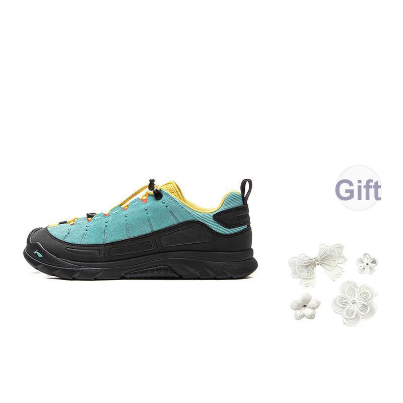 Li Ning CF Su Lin Yun SE Hexloc Anti-Rutsch Outdoor Stoßdämpfend Abriebfest Grip Low-Top Wanderschuhe Unisex Wanderschuhe Blau Schwarz AHTV029-1