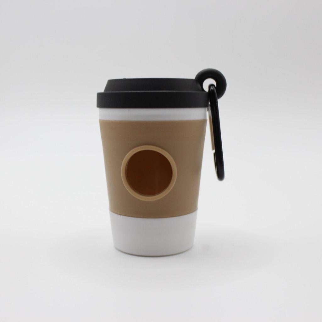 Coffee Cup Pet Poop Bag Dispenser: Portable Plastic Holder for Dog Waste Bags