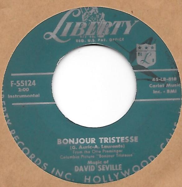 

7-дюймовая пластинка DAVID SEVILLE Bonjour Tristesse Dance From Bonj F55124 Liberty 1958 US Pop Б/у