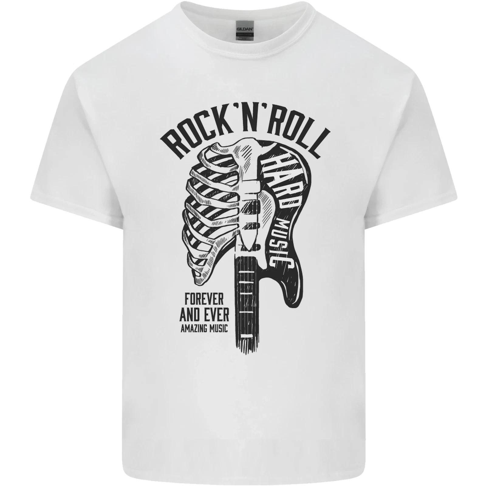 Rock N Roll Forever and Ever Guitar Kids T-Shirt Childrens L