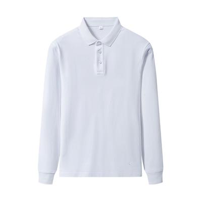Polo Shirt Men 'S Long -Sleeved T -Shirt Pure Cotton Loose Solid Color Bottoming Shirt Business 