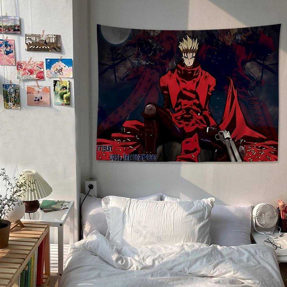 Anime Trigun Stampede Tapestry Art Printing Japanese Wall Tapestry Anime Wall Hanging Home Decor
