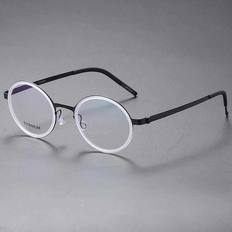 Unisex Pure Titanium Glasses Frame - Retro Optical Full Frame 9707, Celebrity Style for Myopia.
