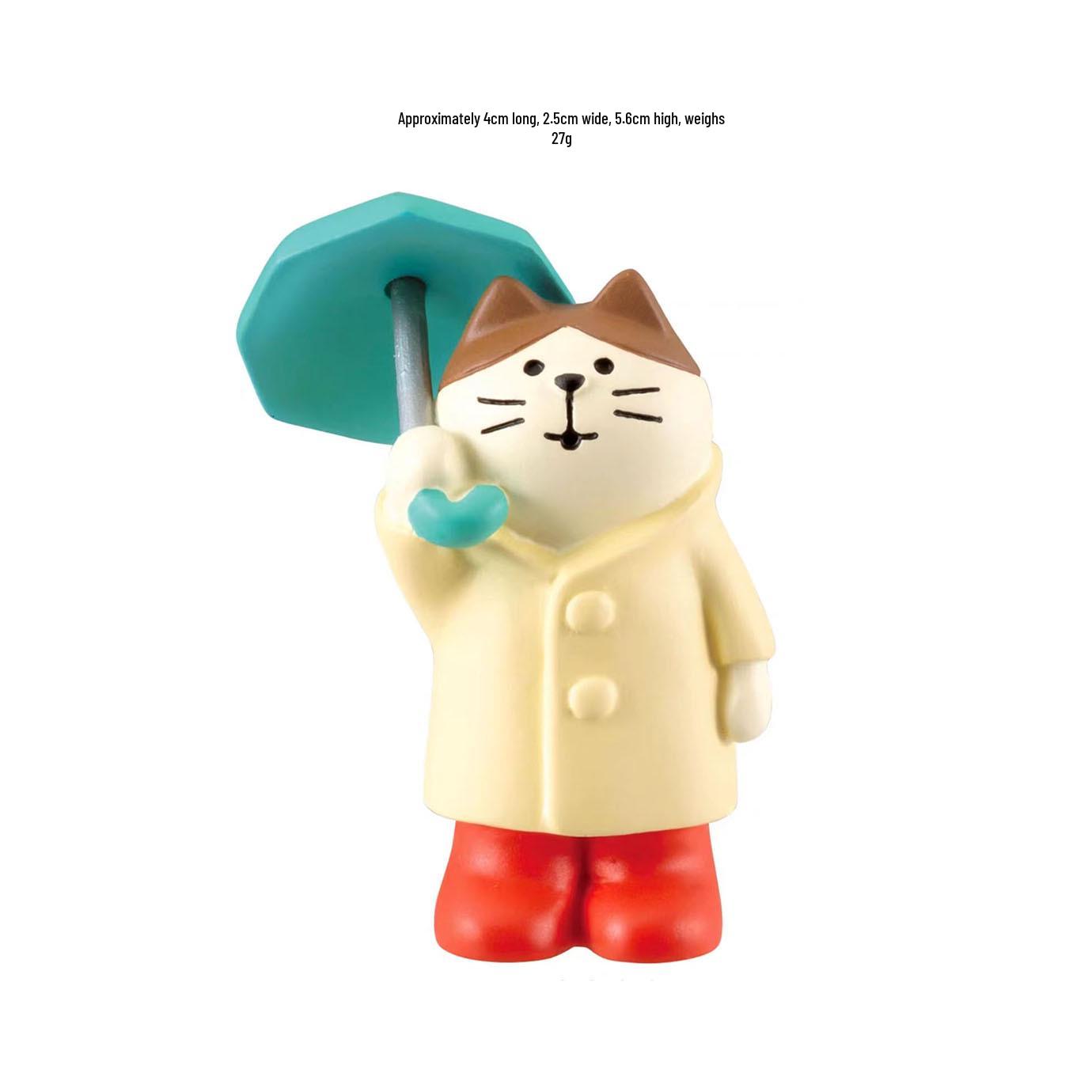 ZAKKA Resin Cat & Frog Figurine: Japanese-Style Summer Rainy Season Ornament