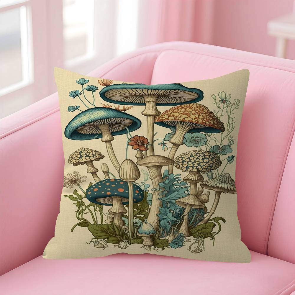

Mushroom Personalized Pillow Cover Kids Bedroom Wild Party Decor Pillowcase Kid Birthday Shower Gift 30x30 cm