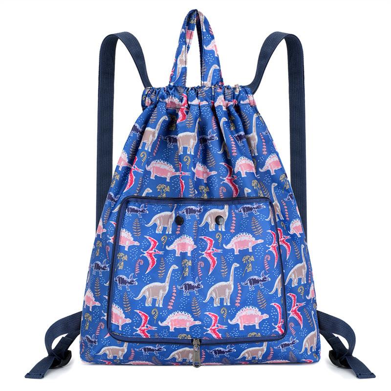 Fashionable Sports Bag Foldable Tie-mouth Handbag Large Capacity Portable Casual Home Shopping Backpack