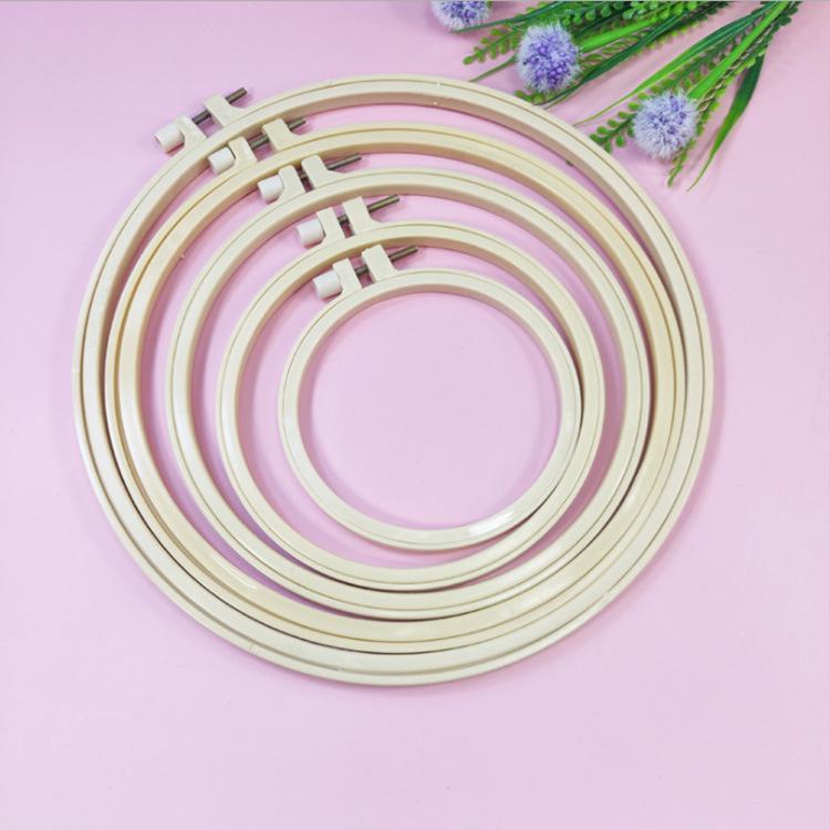 Imitation Bamboo Plastic Embroidery Hoop - Round Handmade DIY Tool & Stretcher Frame