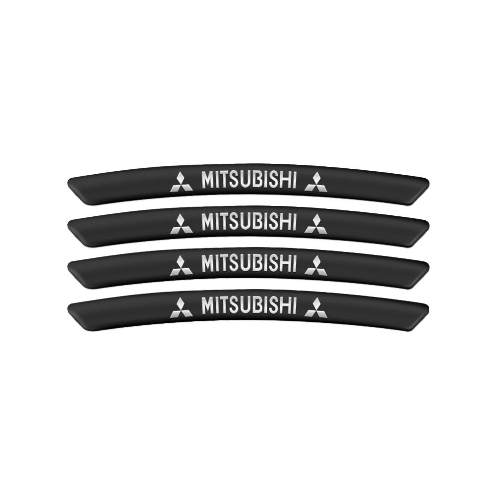 Aluminum Car Emblem Wheel Rims Sticker Decoration Badge Decal Styling For Mitsubishi Ralliart Lancer Outlander Pajero ASX Galant