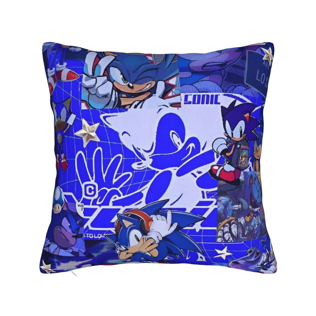 Decorative Pillow Covers Cartoon S-Sonic Merch Home  Pillow Case Cover Zippered Multiple Sizes