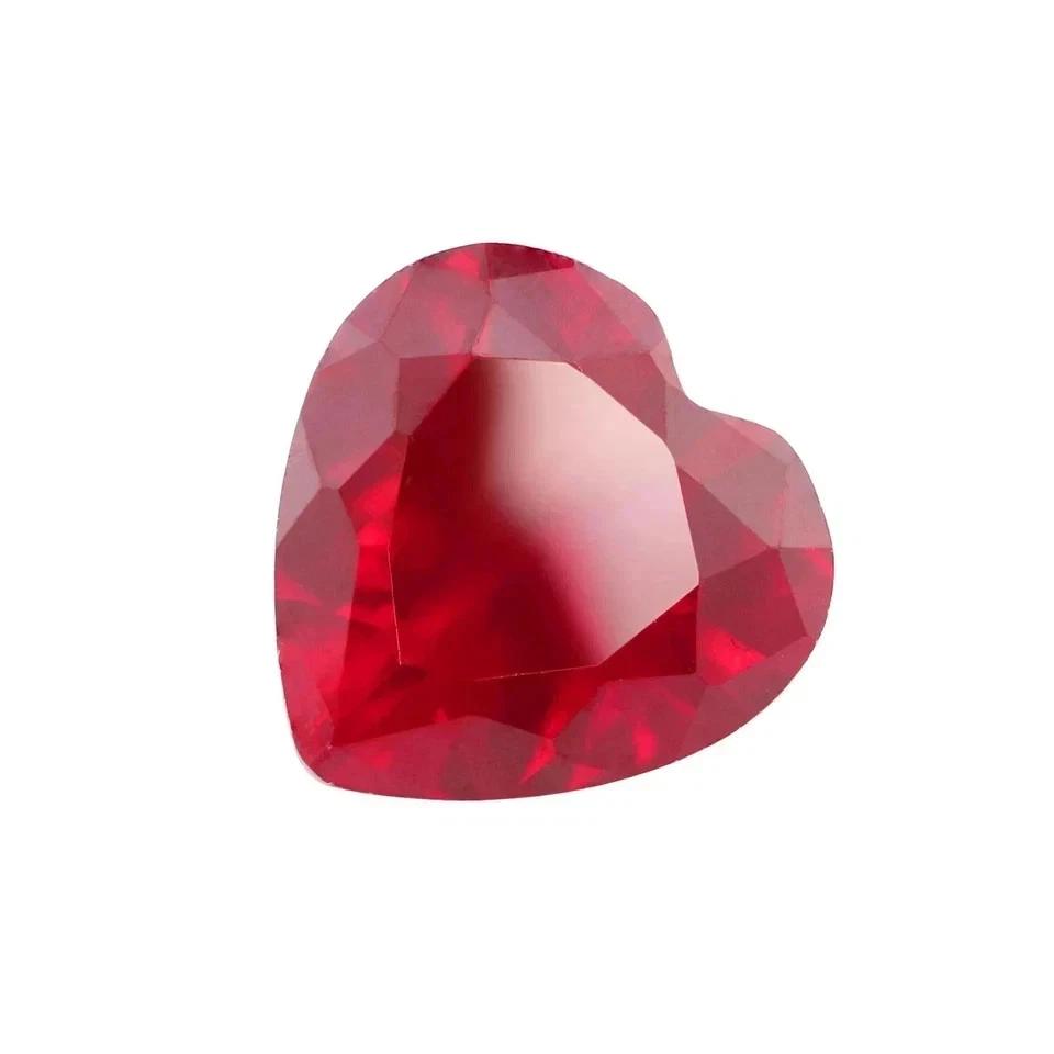 60 Pcs Certified Burmese Natural Red Ruby Heart Cut Loose Jewelry Stones Lot