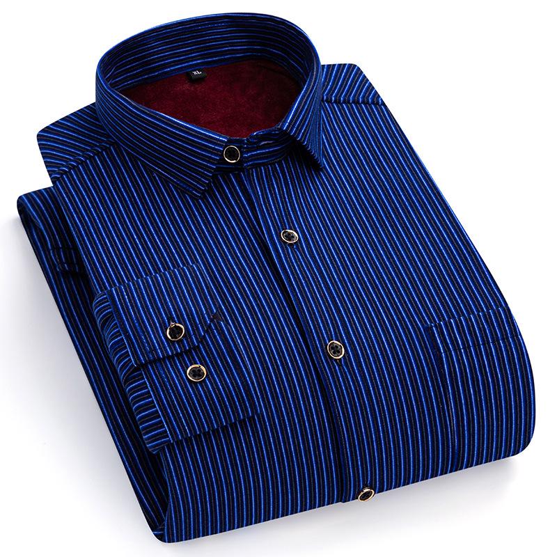 

2023 Мужская рубашка из бархатного флиса размера плюс: Двусторонний, теплый, большого размера, идеально подходит для людей среднего и пожилого возраста XL