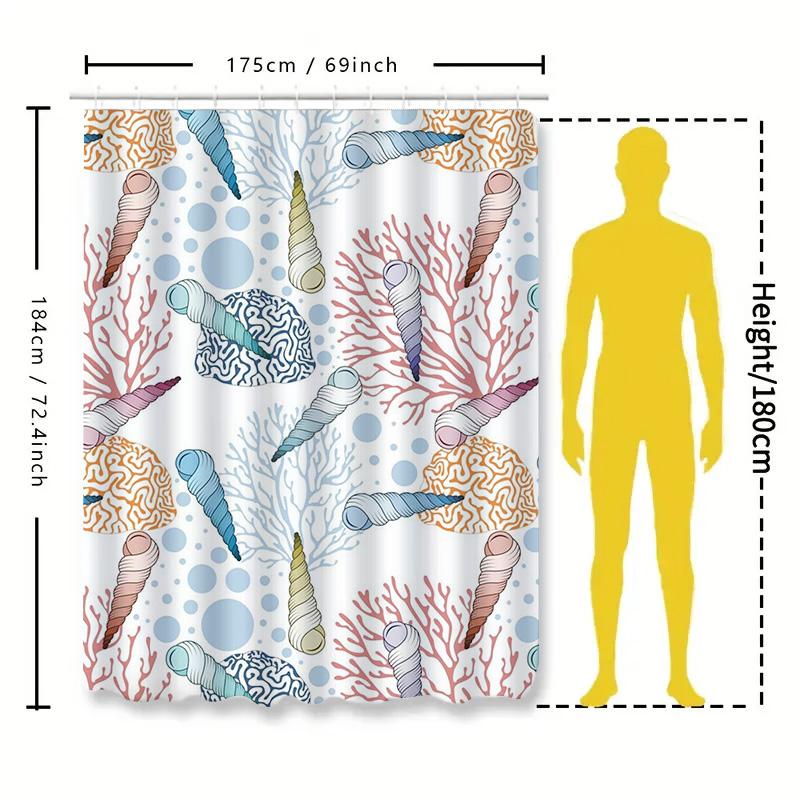 Colorful Coral Candy Printed Shower Curtain Decor for Bathroom White Blue Red Purple Green Yellow Orange Pink Black (180x240cm)