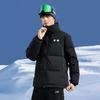 Li Ning Hot Pot Down Jacket Series Stand Collar Short Versatile Windproof Warm Casual Down Jacket Unisex Outerwear Standard-Black AYMU609-5