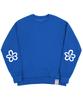 GRAVER [Unisex] Elbow Spray Flower Smile Sweatshirt_Cobalt Blue