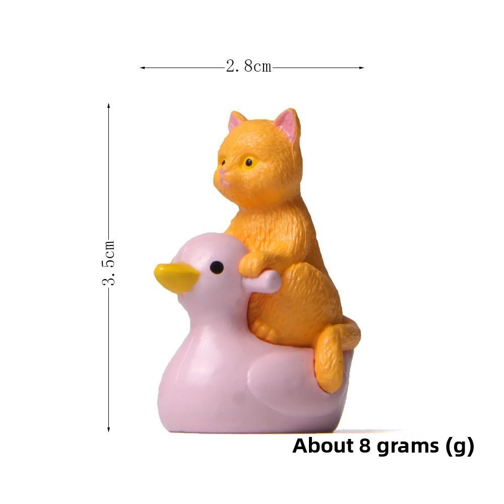 Waterplay Series Pvc Cartoon Duck Kitten Small Landscape Figurines For Home Office Decor