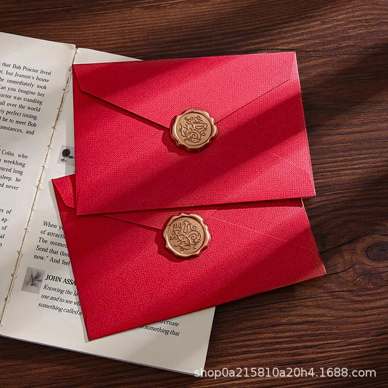 Verdickter Leinenmuster Umschlag Chinesischer Stil Briefpapier Set Retro Romantischer Stil Rindsleder Spezialpapier Retro Umschlag