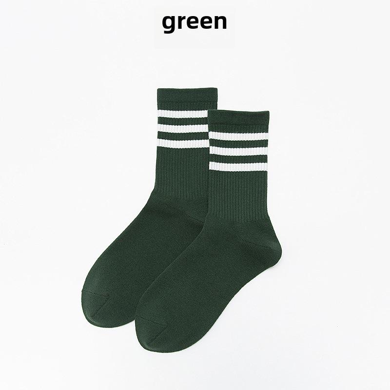 Unisex Black & White Striped Basketball Socks: Combed Cotton Mid-Tube, Perfect for Sports and Running.