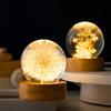 3D Crystal Ball Crystal Flower Night Light Dandelion Crystal Ball Night Lamp Birthday Gift Home Desktop Decoration with Base