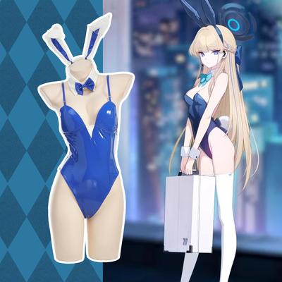 Zweidimensionales Cosplay Azur Files Sexy Lackleder Bunny Girl Cosplay Kostüm