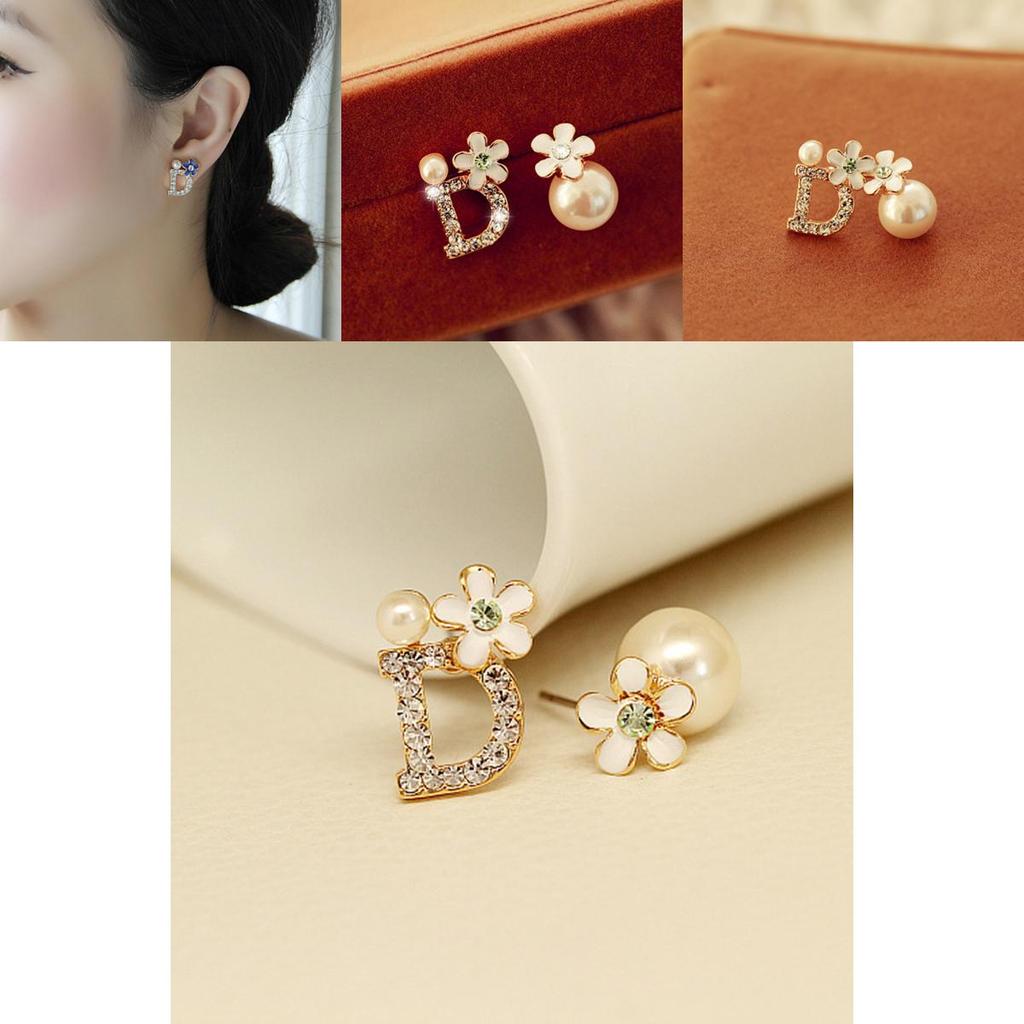 Timeless Women's Fashion Earrings With Sparkling Crystals And Faux Pearls