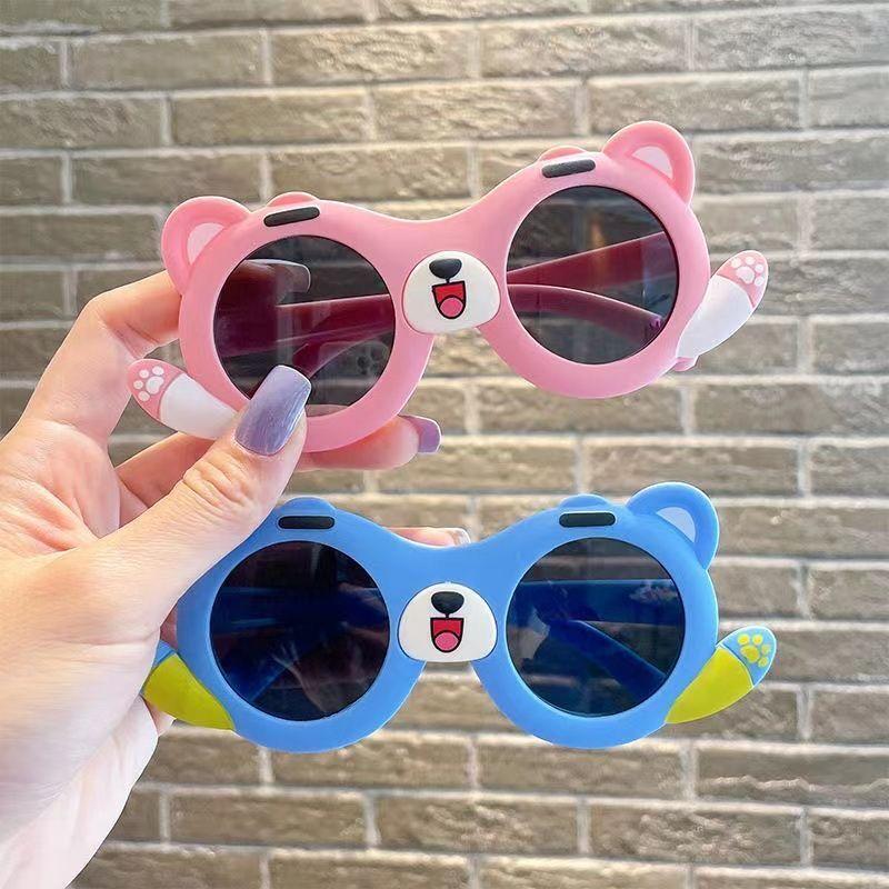 New Children Little Bear Round Form Sunglasses Girl Brand Designer Fashion Sun Glasses Cute Baby Outdoor Sunshade Eyewear Uv400