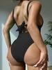 Solid Strapped Swimwear Women 2025 Sexy High Cut Push Up One Piece Swimsuit Bathing Backless Summer Beach Monokini
