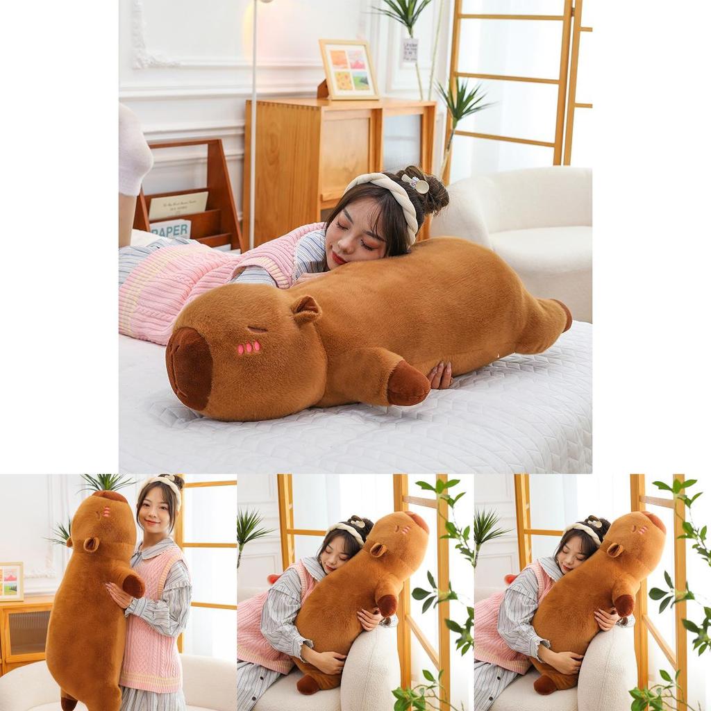 Soft Short Plush Capybara Cuddle Pillow Ideal For Sleepovers And Bedroom Decor 50cm And 90cm Sizes