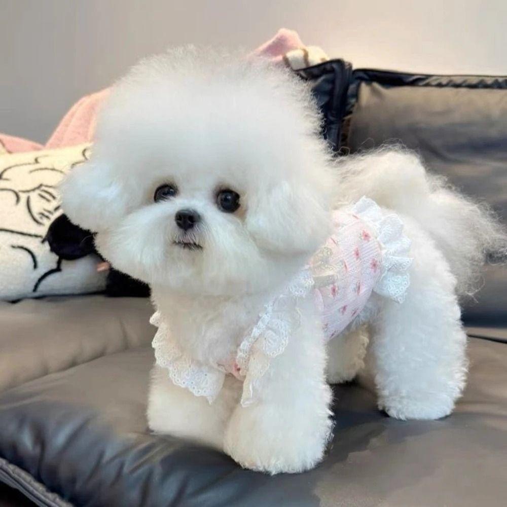 Flower Pattern Pet Camisole Vest Cute Puppy Clothes Princess Dress Floral Dog Dress  Summer Wear