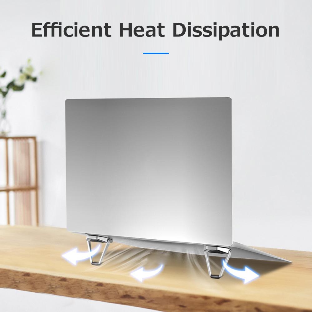 Portable   Type Laptop Stand Foldable Zinc Alloy Laptop Bracket Small Size Strong Bearing Efficient Heat Dissipation