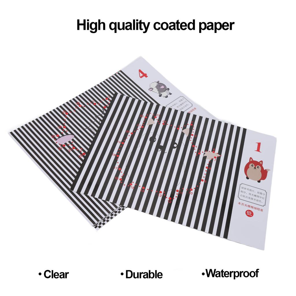 20pcs Vision Training Chart Corrected Vision Amblyopia Raster Tracing Book for Kids Children