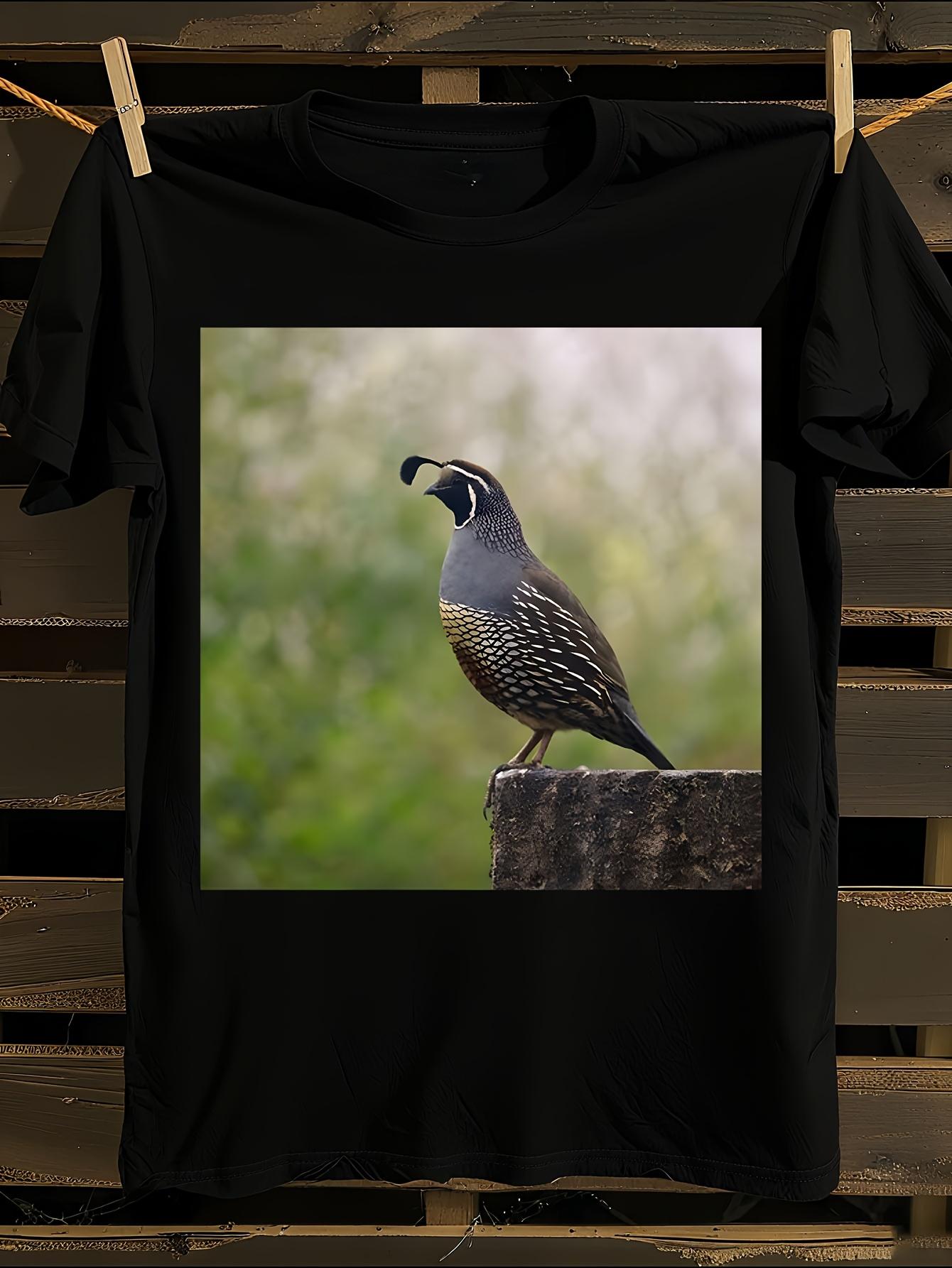 Heavyweight Quick-Dry California Valley Quail Graphic Tshirt XXL