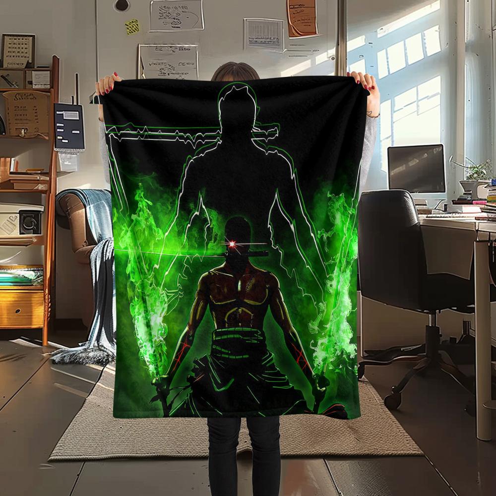 Roronoa Zoro Flannel Blanket, High quality Comfortable for All Seasons, Home Decor, Warmth and Comfort