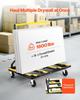 Drywall Cart Dolly, 816 Kg Load Capacity, Steel Panel Dolly with 4 Swivel Casters & Expandable Deck, Foldable Panel Truck Cart with Tie-Down Strap for