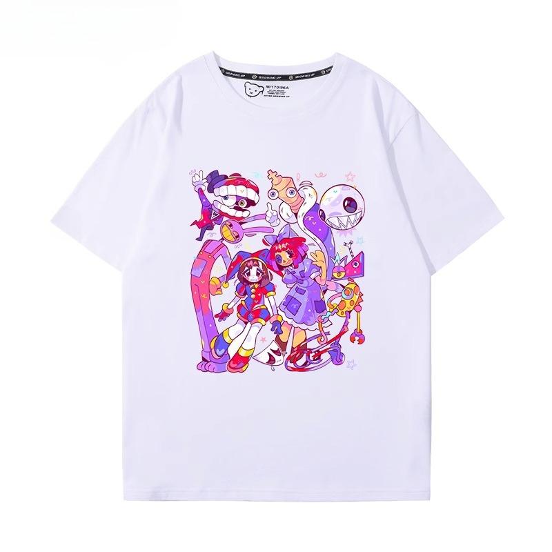 

Лето Новинка Удивительный Цифровой Цирк Креативный Принт Детские Топы Повседневные Удобные 100% Хлопковые Топы Мальчики Девочки Модная Футболка 150