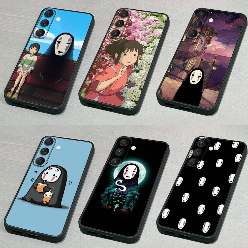 C-Cartoon H-Hayao Miyazaki Phone Case For Samsung S 25,24,23,22,30,21,10,9,Ultra,Plus,Lite,FE,4,5G Black Soft Case