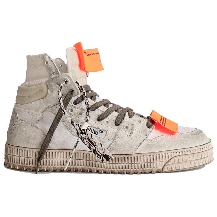 OFF WHITE Off Court 3.0 Distressed High Top Skateboard Shoes Men's White Orange OMIA065E20LEA0020303