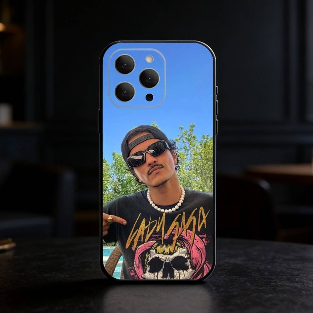 Singer B-Bruno Mars Phone Case For iPhone 17,16,15,14,13,12,11 Plus,Pro,Max,Mini Silicone black Soft Cover