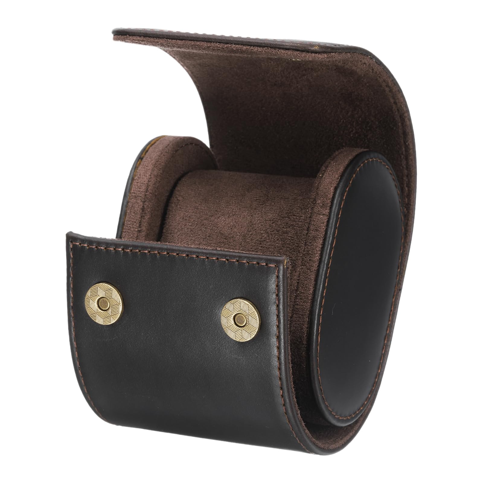 

uxcell Watch Travel Case, Single Slot, Portable Leather Watch Case, Unisex, with Removable Cushion, for Travel, Display, Home Storage, Coffee